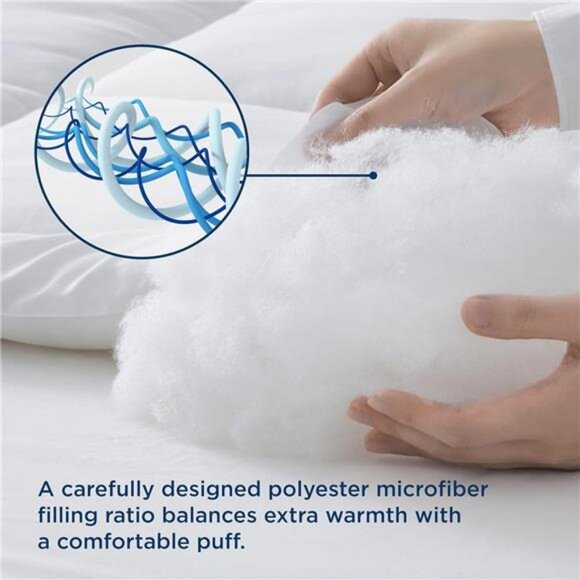 COPY - Comforter Duvet Insert - Quilted Comforters Queen Size (White, Queen 88"… - Picture 2 of 7